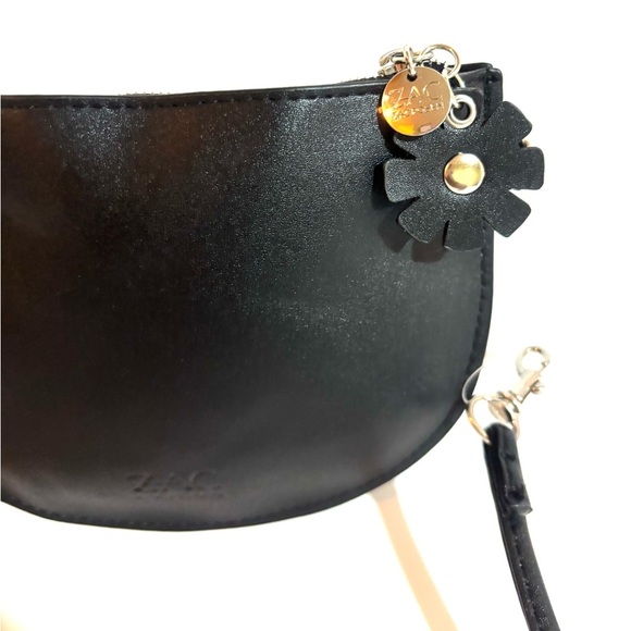 Zac posen Black mini Semi-Circular Crossbody Bag with Decorative Accent - Picture 6 of 7